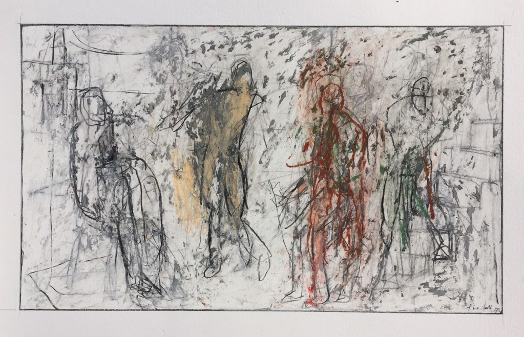 #3 Figures Seated and Standing by Thaddeus Radell