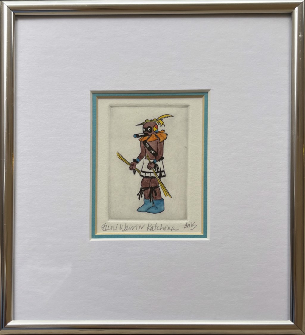Zuni Warrior Katchina (framed) by Anne Sawyer