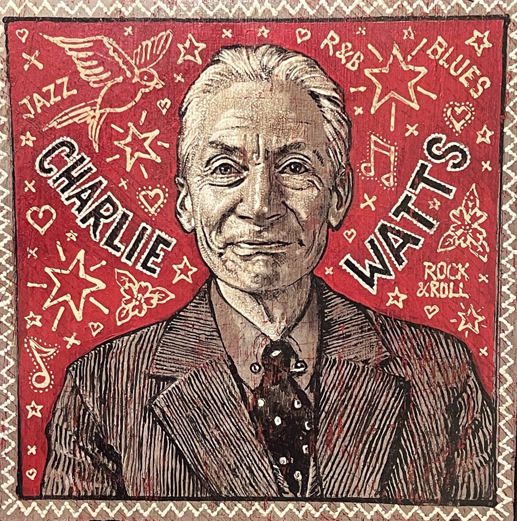 Charlie Watts by Jon Langford