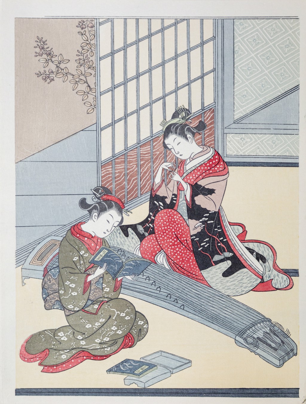 Descending Geese of the Koto Bridges (Kotoji no rakugan), from the series “Eight Views of the Parlor (Zashiki hakkei)” by Suzuki Harunobu