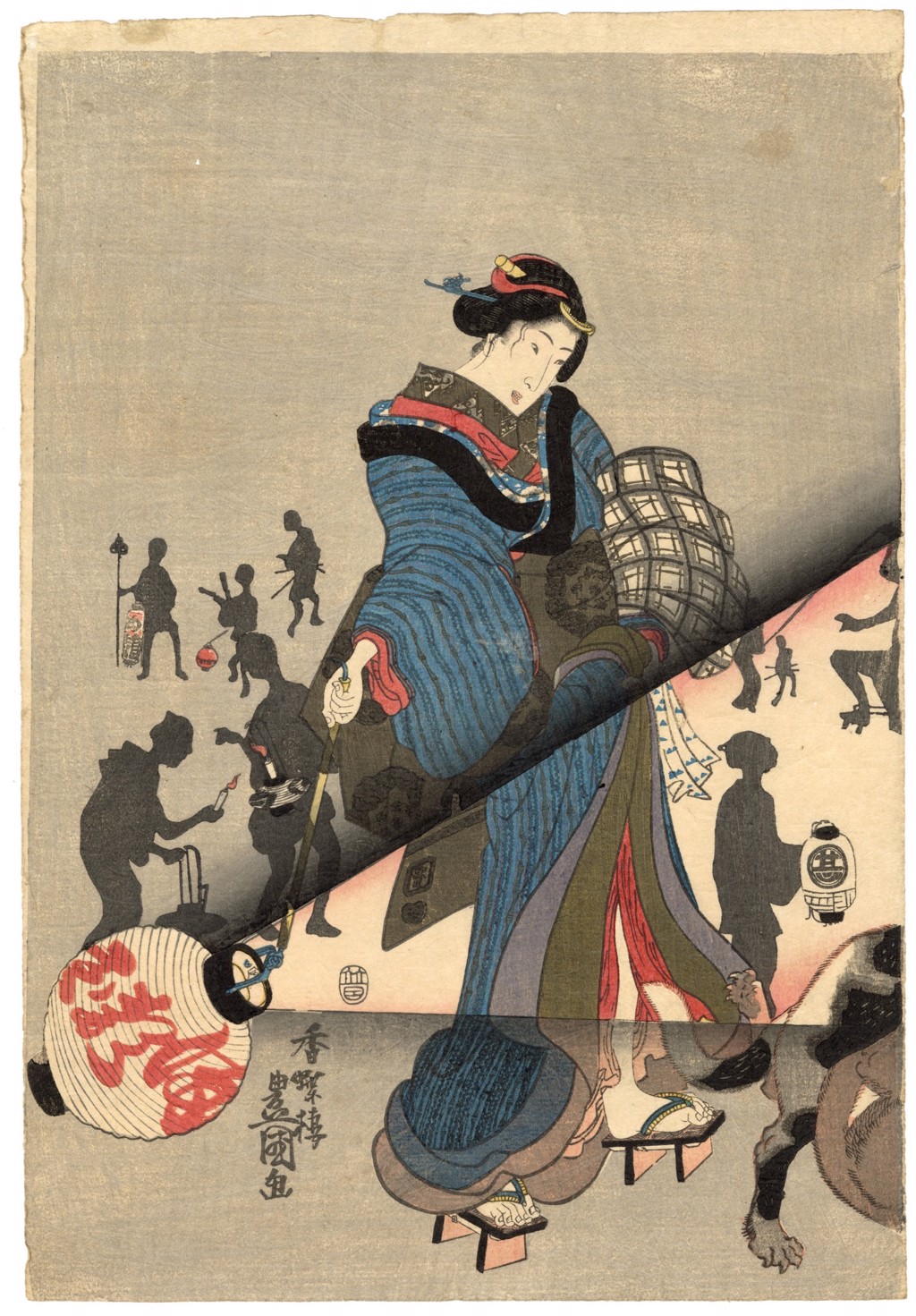 Beauties Returning from the Bath on a Spring Night by Kunisada