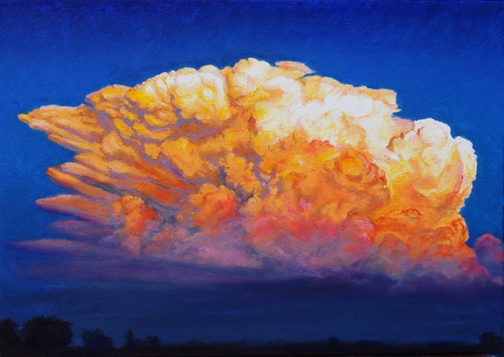 Thunderstorm at Sunset by David Holland