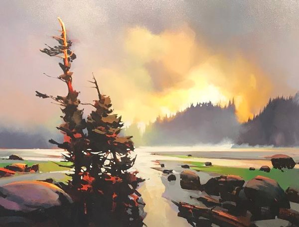 Sunset At Rivers Inlet by MICHAEL O'TOOLE