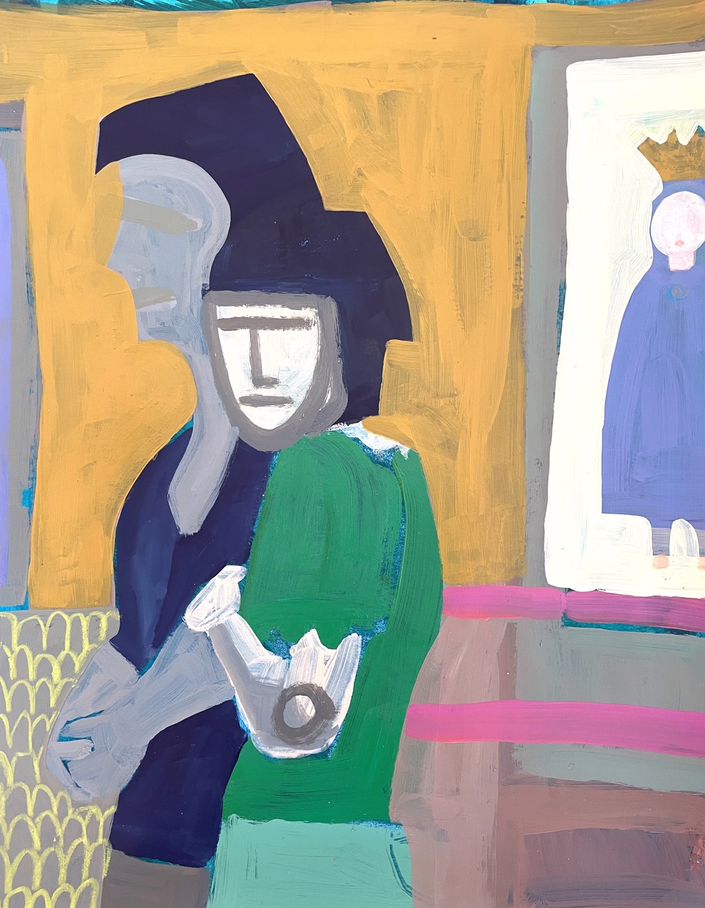 Young Girl in Green Watching Processional, Padula by Rachael Van Dyke