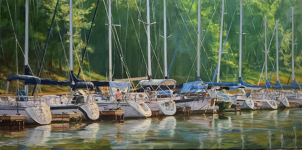 Sunset at Sailboat Cove by Dana Lombardo