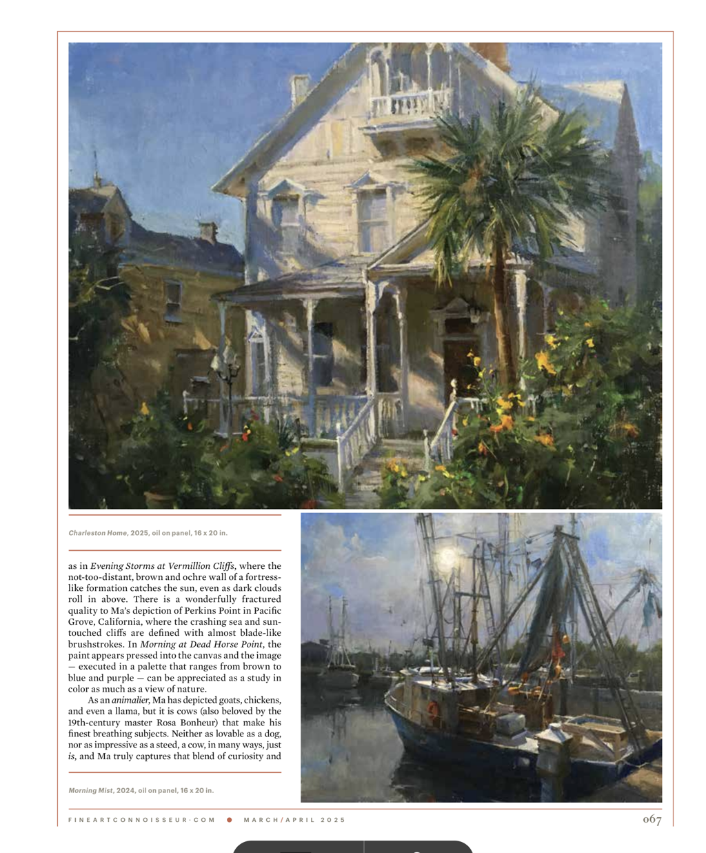 Fine Art Connoisseur Magazine, March/April 2025 by Kyle Ma, PAPA, AIS, OPAM