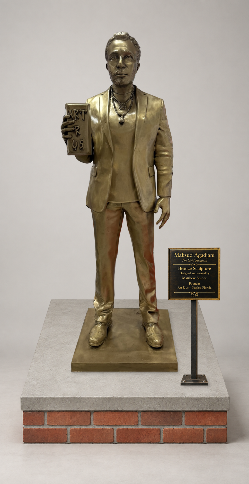 The Gold Standard by Matthew Snider, life-size cast-bronze portrait sculpture