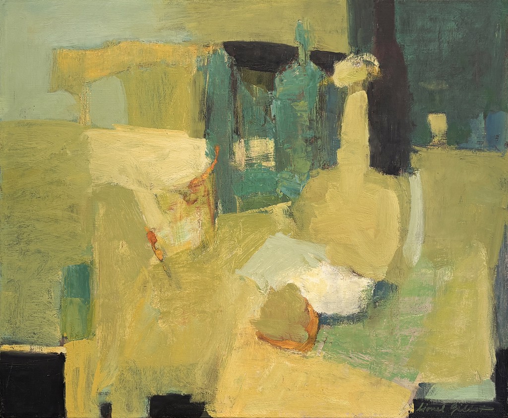 Blue and Green Tablescape by Lionel Gilbert | Carrie Haddad Gallery