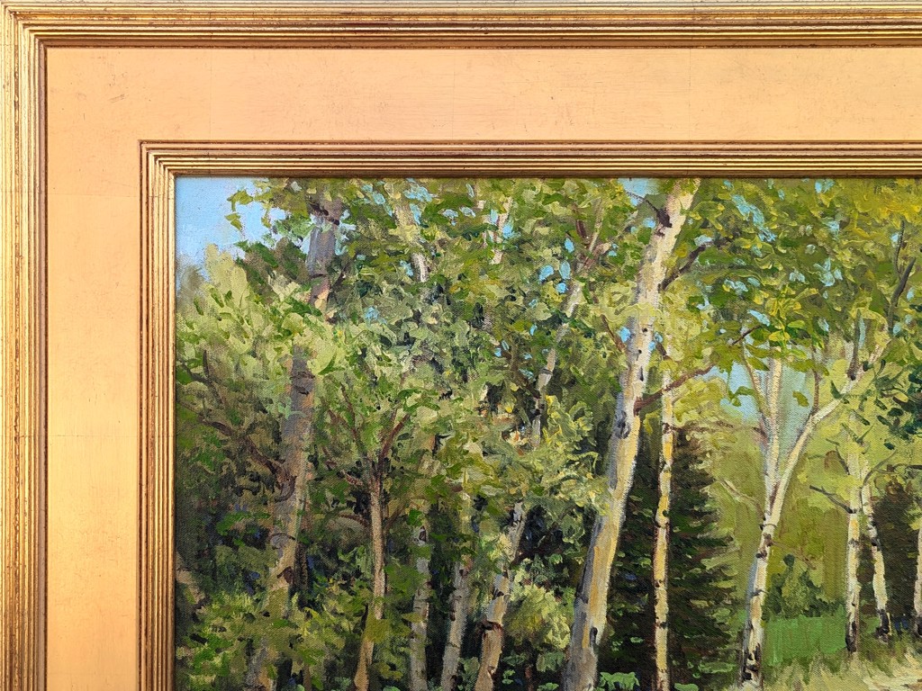 "Mountain Road" Contemporary Realistic Colorado Aspen Tree Landscape Painting by Jerry Greenberg