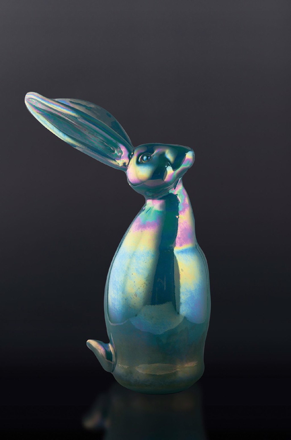 Dark Turquoise Bunny by Hunt Slonem | Diehl Gallery