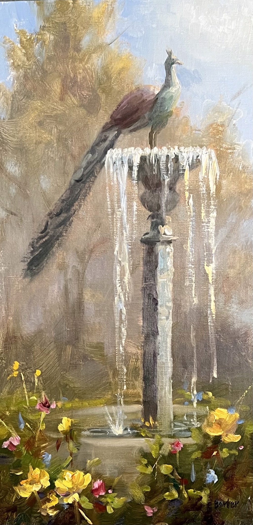 Morning Perch Above The Roses by Stacy Barter