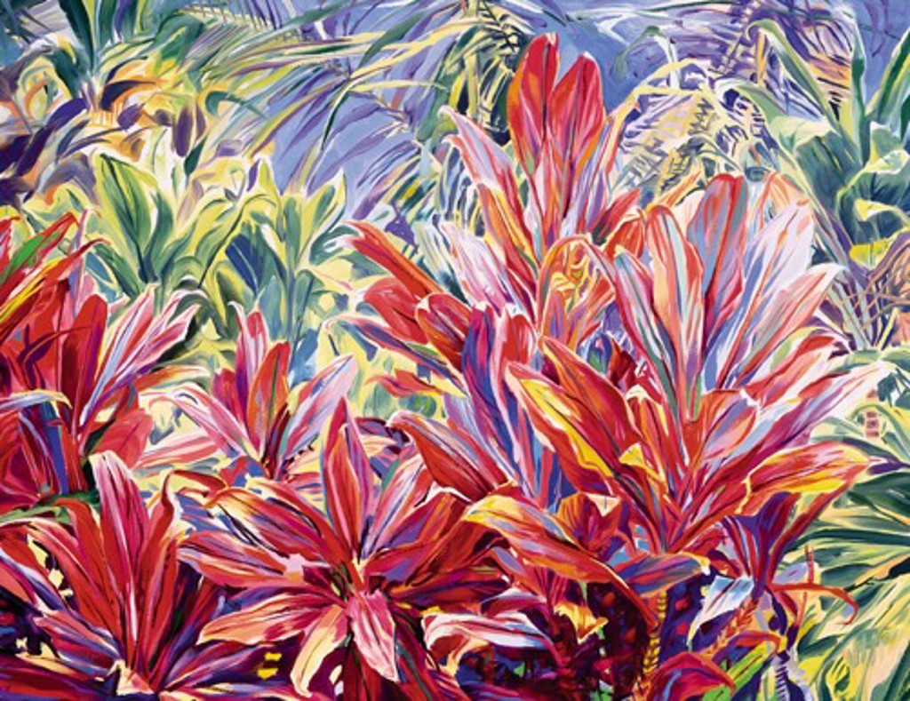 Red Ti Leaf Jungle by Jan Kasprzycki | Lahaina Galleries