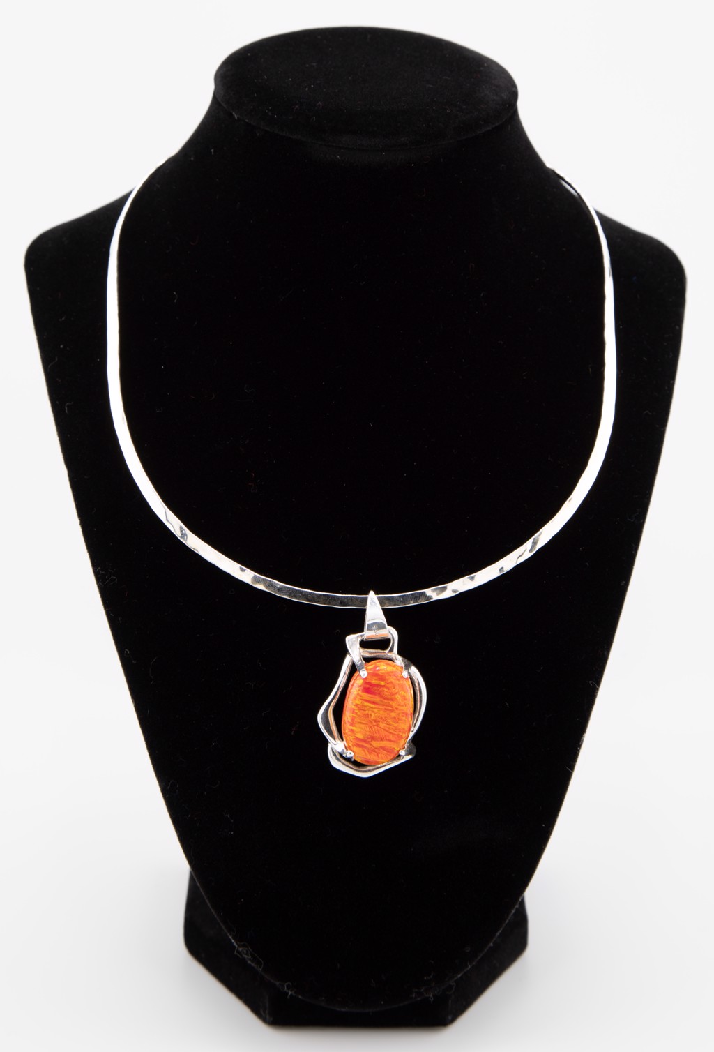 Custom Orange Opal Necklace by Joel Arellano Carrillo