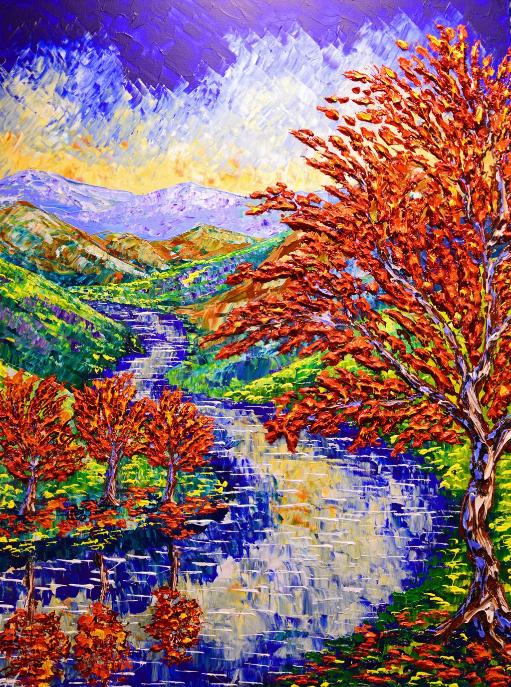 Streams along the Colorful Maples by Isabelle Dupuy