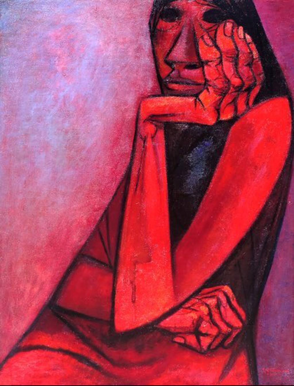 Untitled, Figure (Red) by Eduardo Kingman