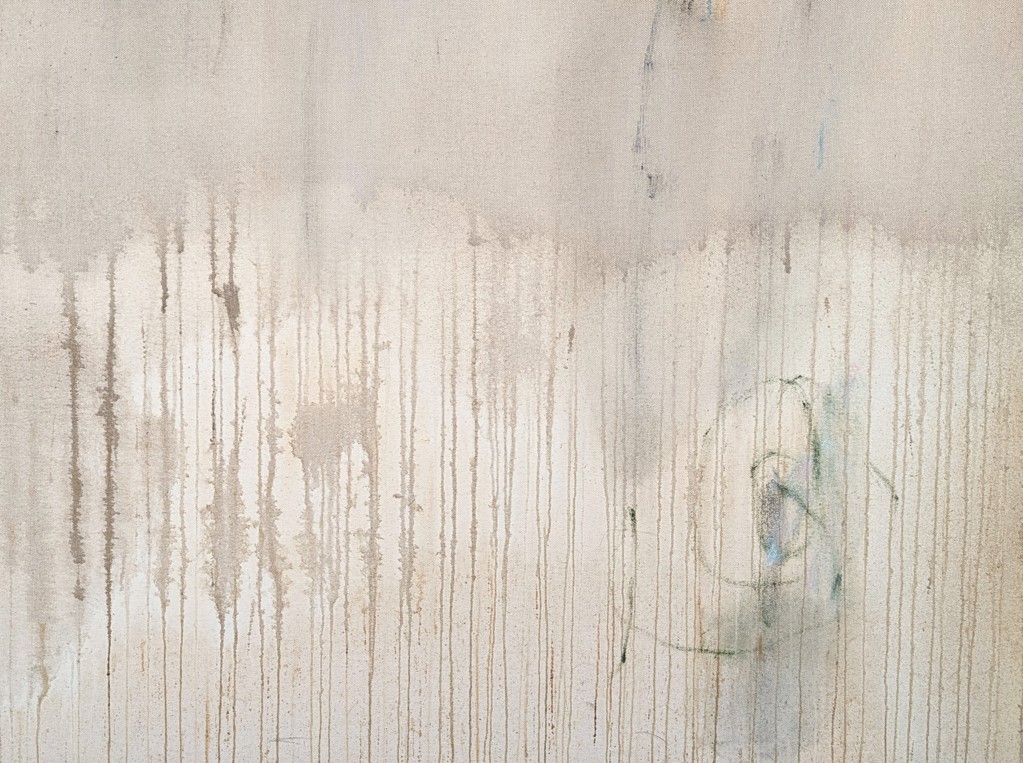 “Forest Fire” Contemporary Yellow & Neutral Toned Expressive Abstract Painting by Tra' Slaughter