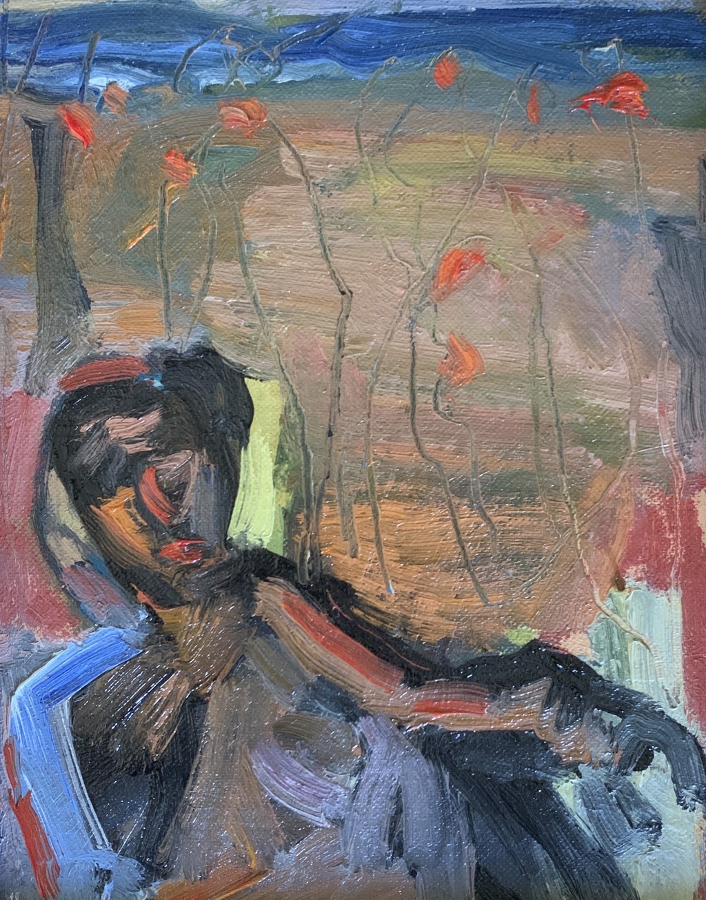 Figure and Orange Poppies by Anne Darby Parker