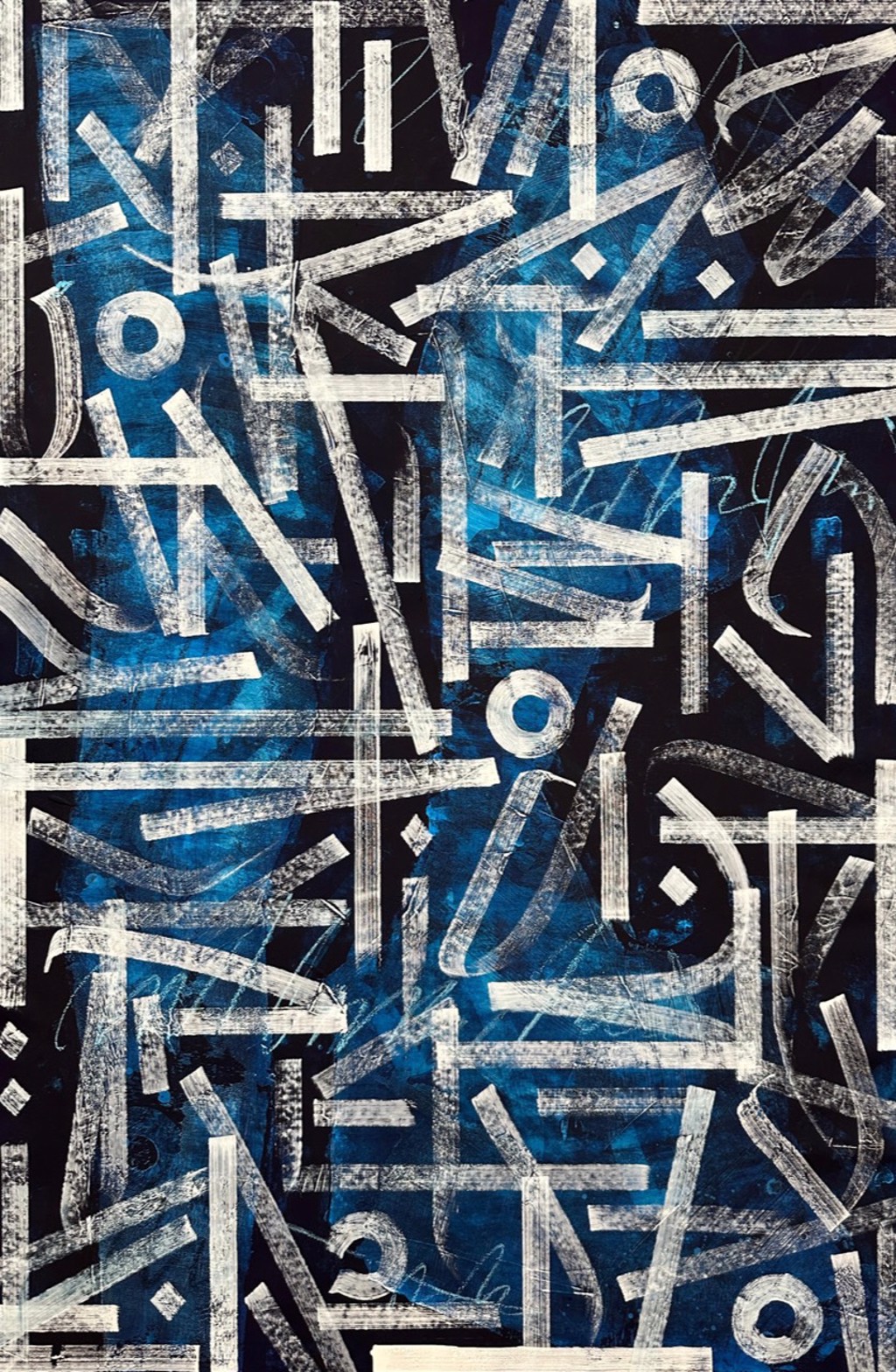 White on Blue (Panel 1) by Kate Paul