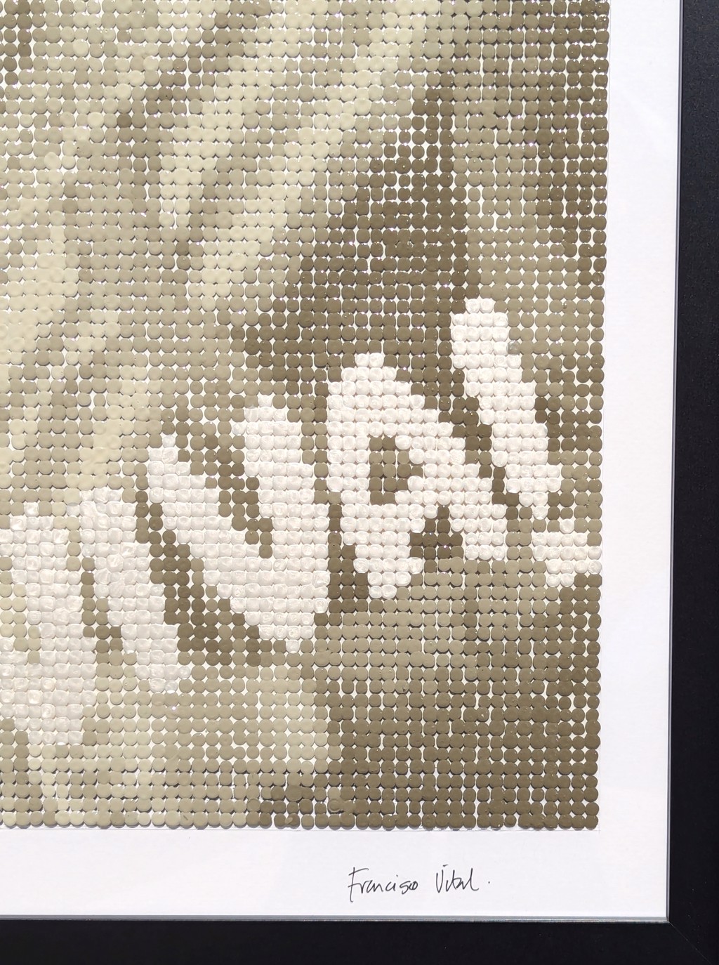 "Viva Zapata" Contemporary Black & Tan Mexican Revolutionary Pixelated Portrait by Francisco Vital