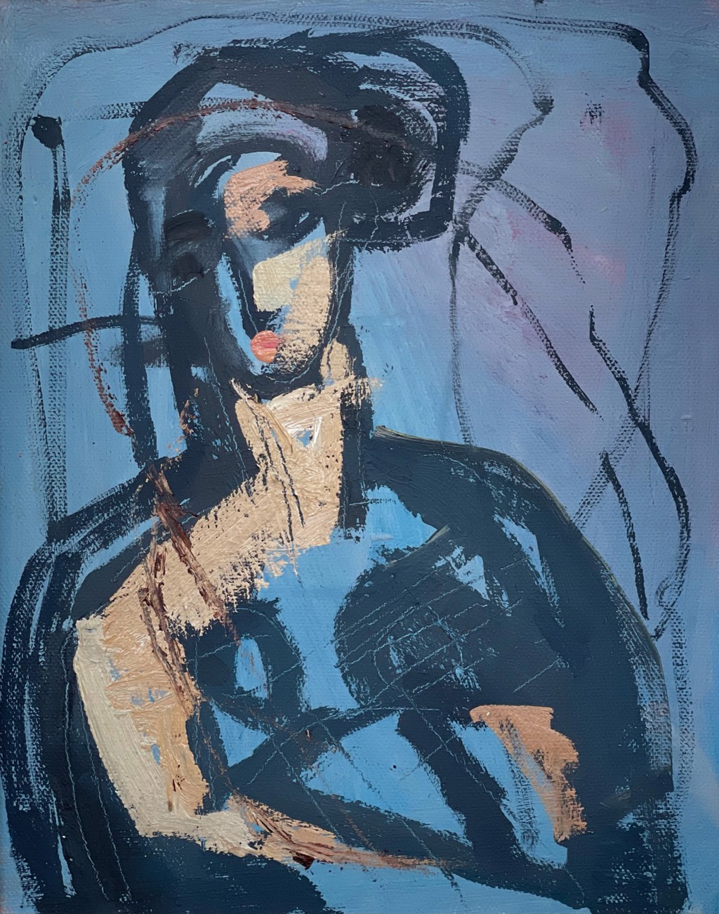 Gestural Figure and Water I by Anne Darby Parker