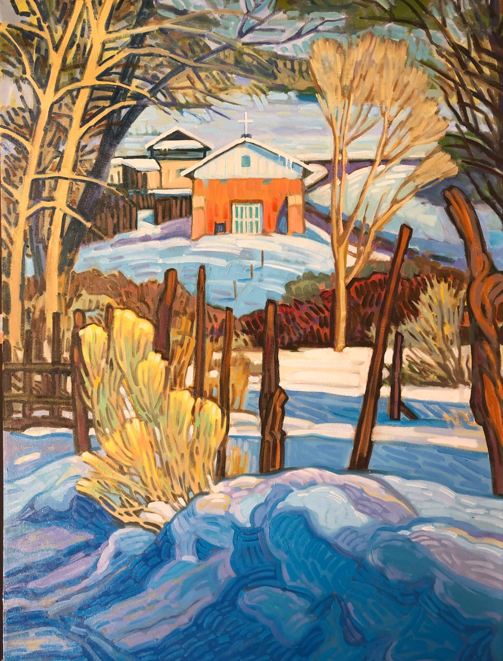 Placitas Church in Winter by Brad Price