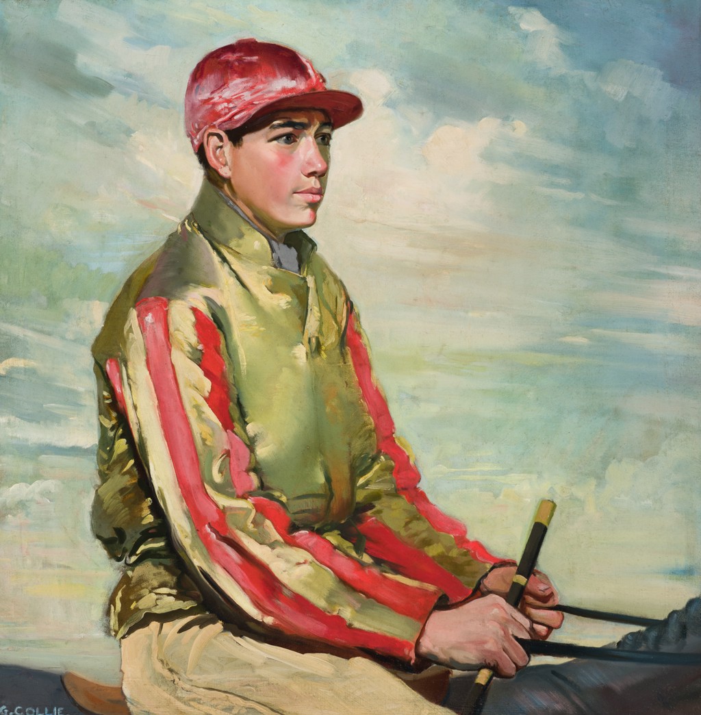 H.R.H. Prince Aly Khan Wearing his own Steeplechase Colours by George ...