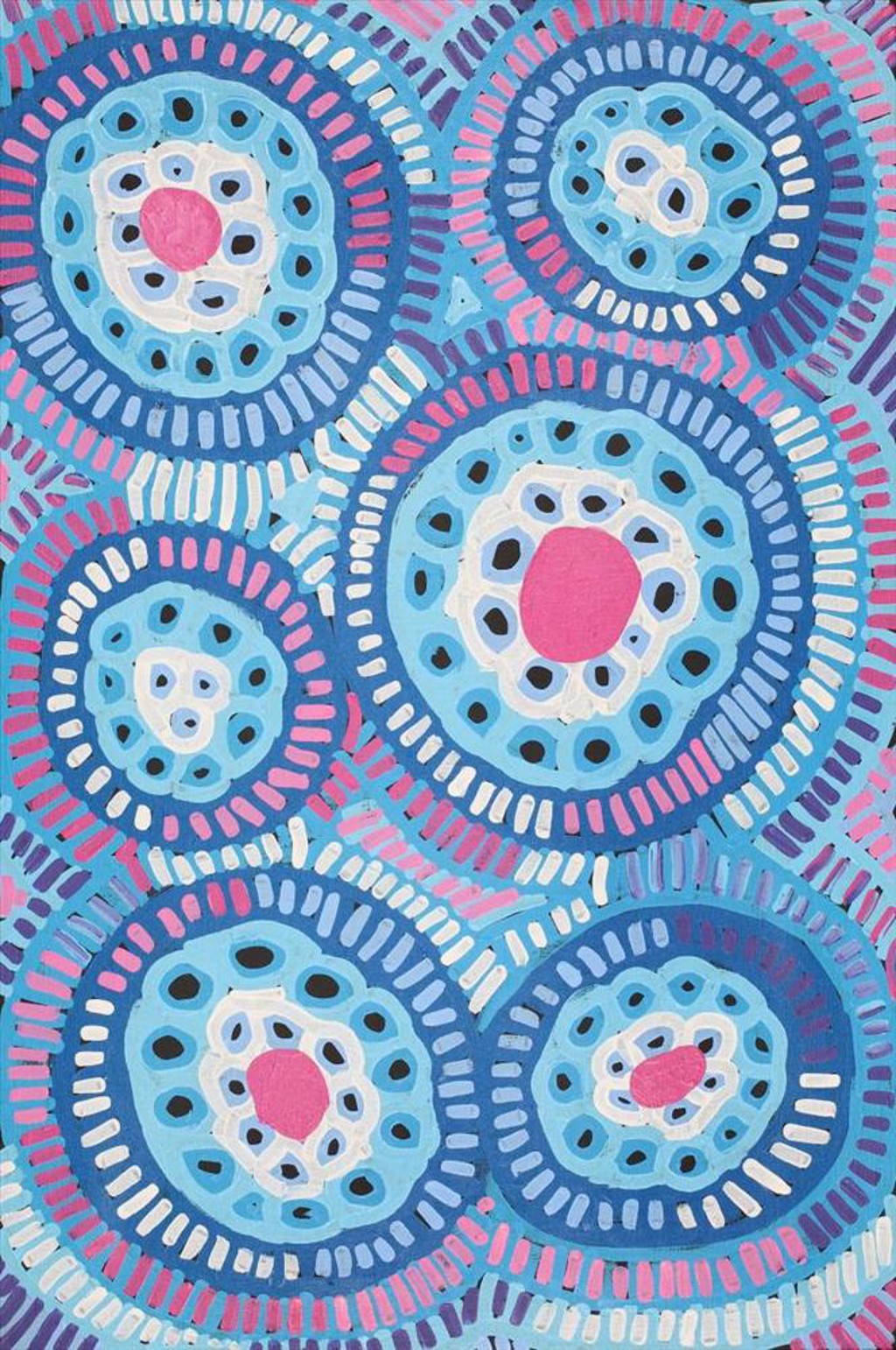Vanetta Nampijinpa Hudson Malikijarra Jukurrpa (Two Dogs Dreaming) by Warlukurlangu Artists