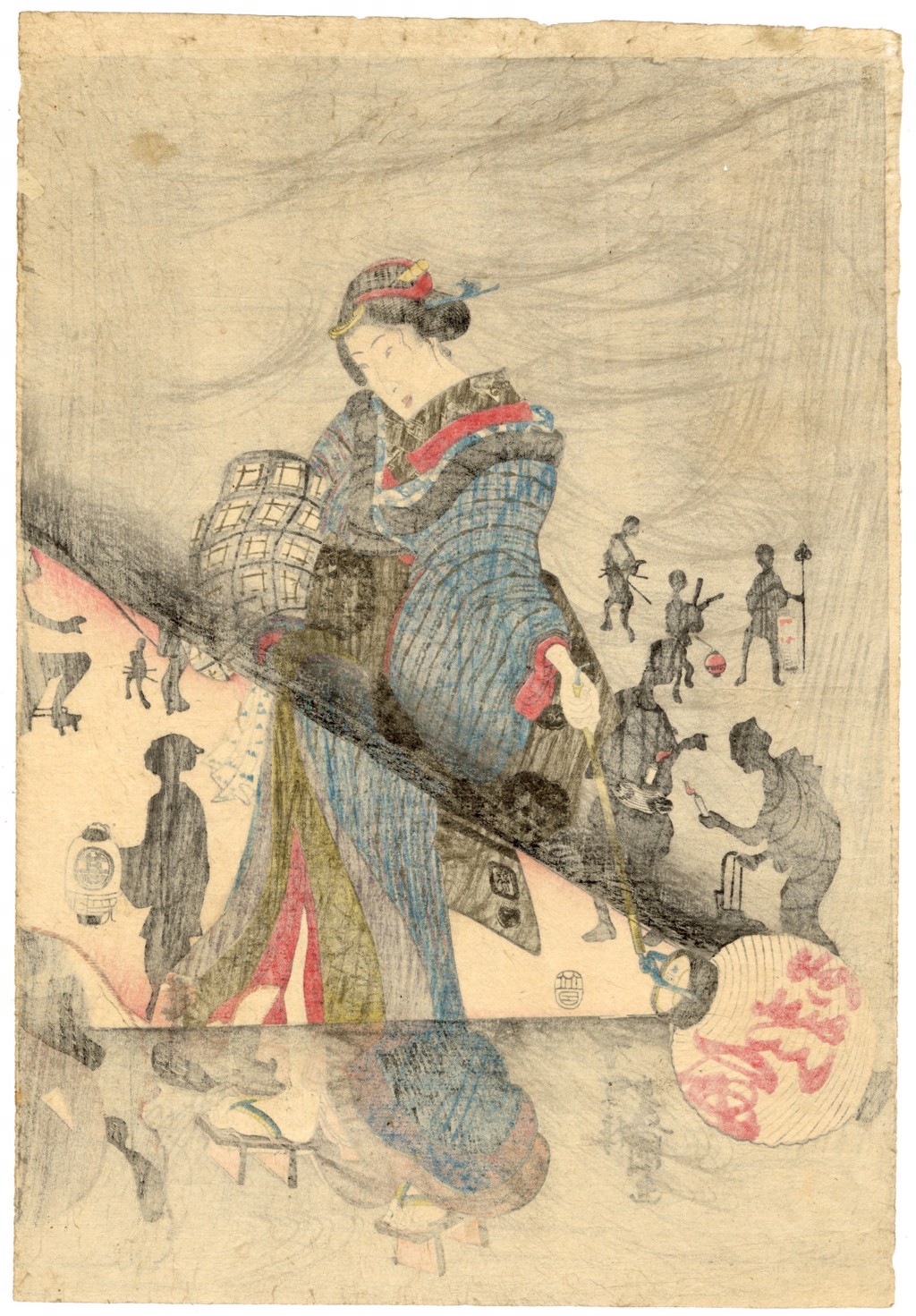 Beauties Returning from the Bath on a Spring Night by Kunisada