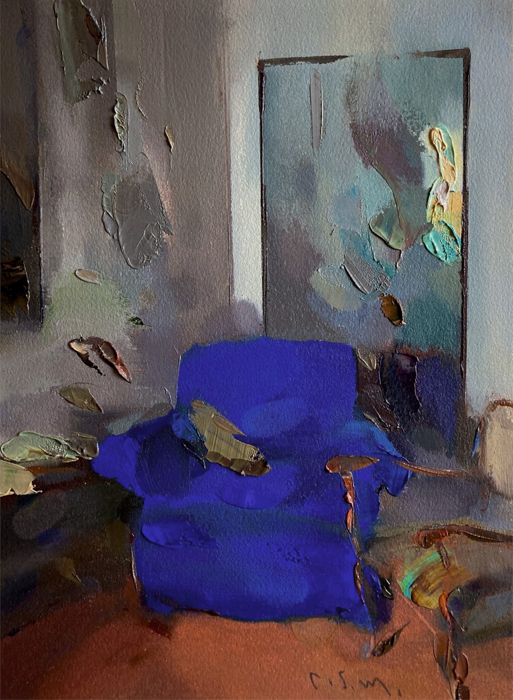 Blue Chair and Mirror by Carlos San Millán