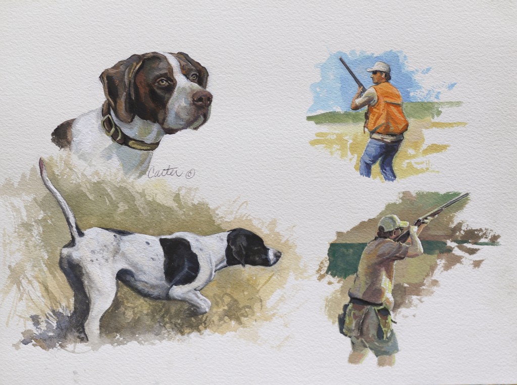 Dog and Hunter Study by Calvin Carter