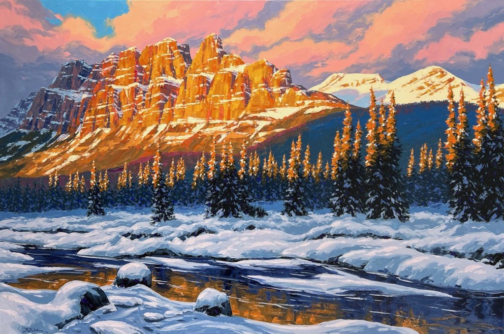 Sunset Glow Castle Mountain by Robert E Wood | Mountain Galleries