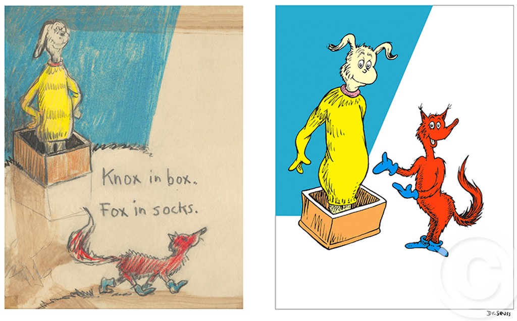 Knox In Box. Fox In Sox (Diptych) by Dr. Seuss | Lahaina Galleries