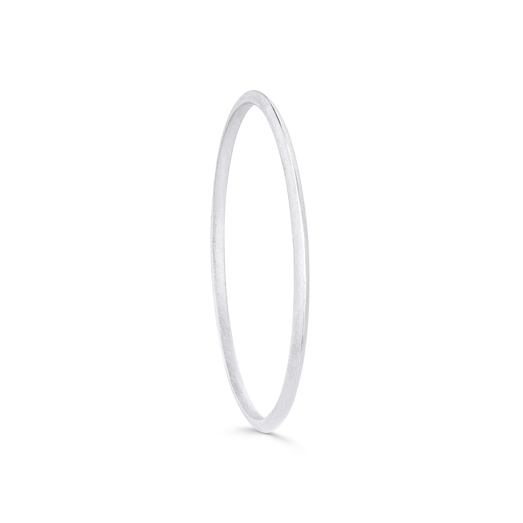 Silhouette Oval Silver Bangle - Slim by Sheng Zhang | Contemporary ...