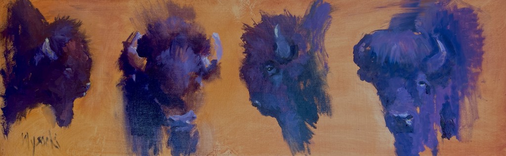 FOUR WINDS (STUDY OF YELLOWSTONE BISON BULLS) by Stephen Wysocki