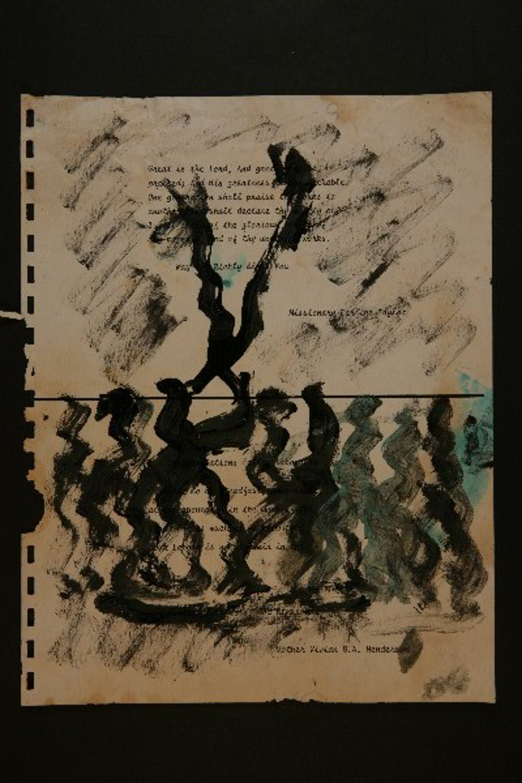 Drawing from the 1990's #172 by Purvis Young (1943 - 2010)