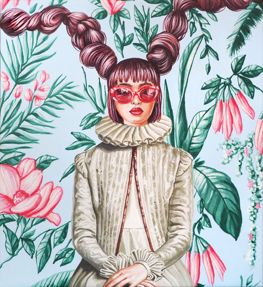 Red Lipstick and Palm Trees II by Carlos Gamez de Francisco