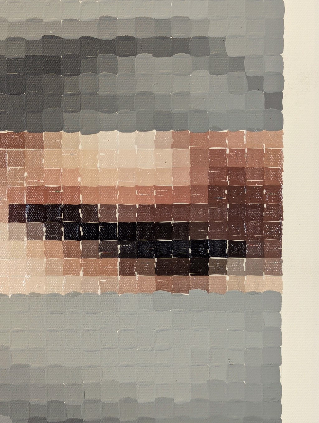 "Marilyn Monroe Smile" Contemporary Pop Art Inspired Pixelated Portrait Painting by Francisco Vital
