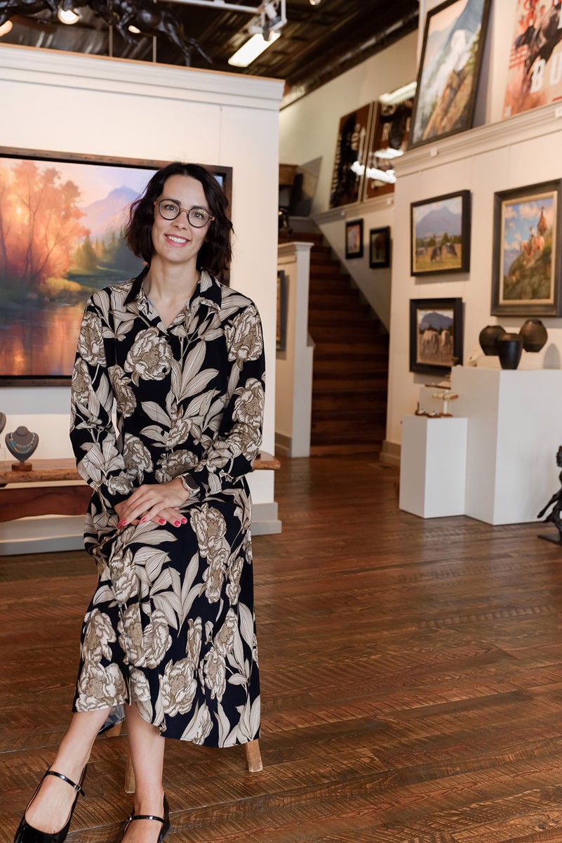 Michelle Cassens in the gallery
