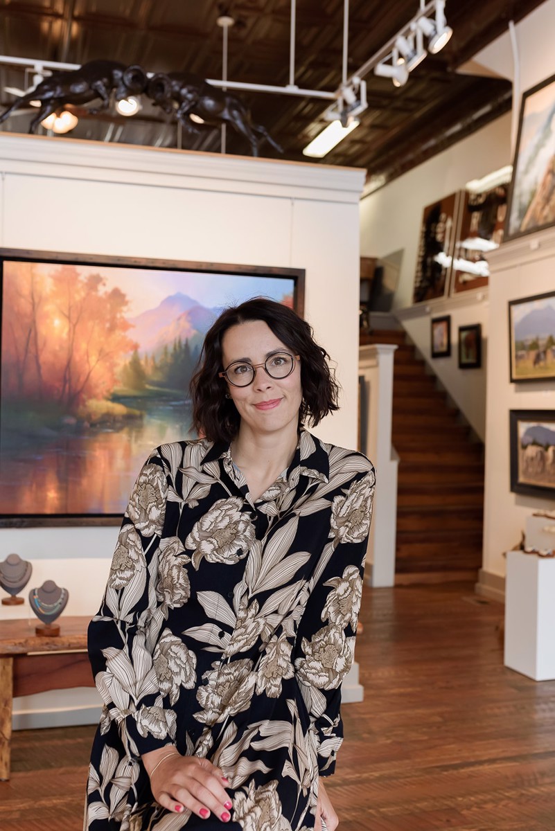 Michelle Cassens in the gallery