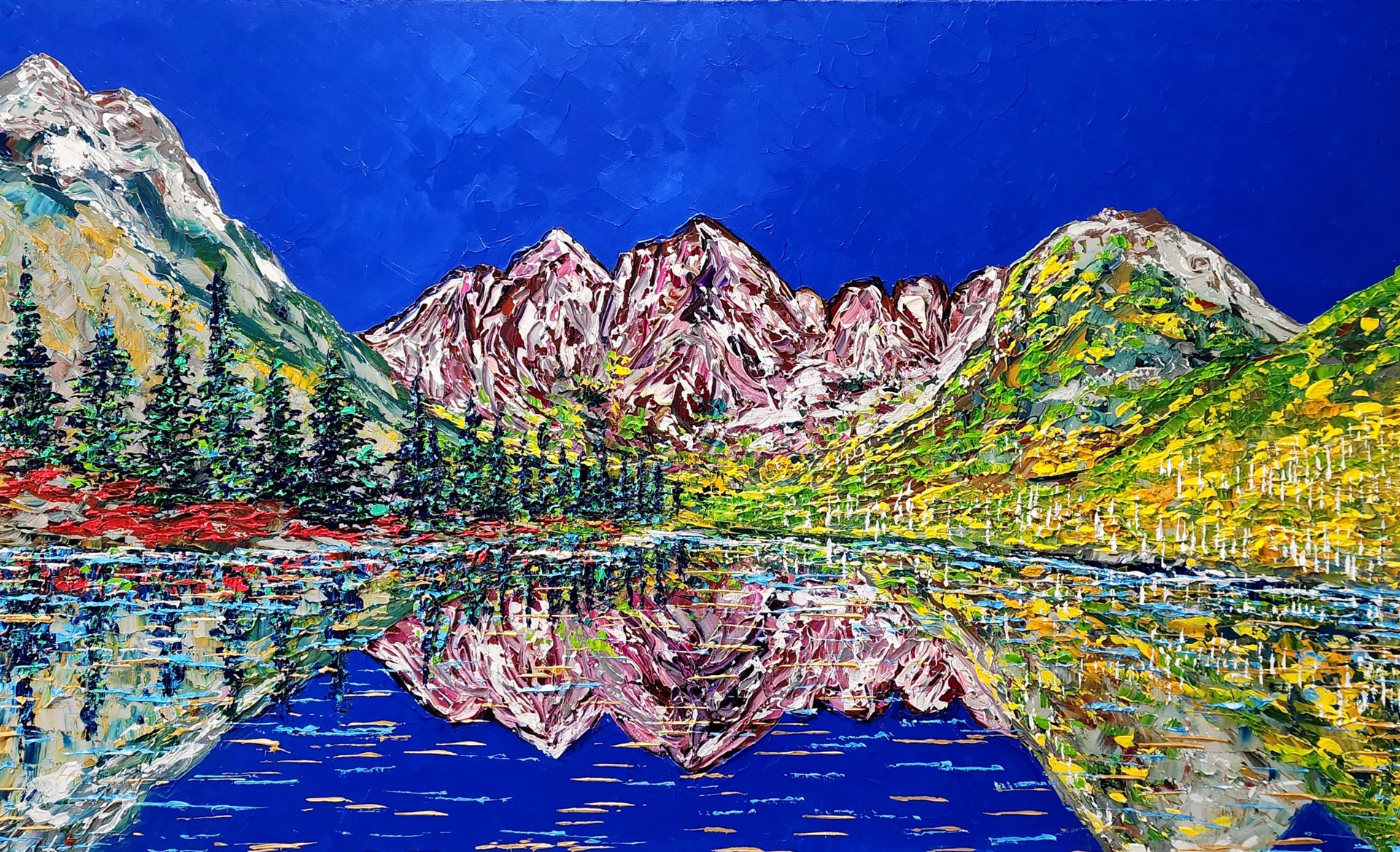 Summit on Reflective Waters by Isabelle Dupuy