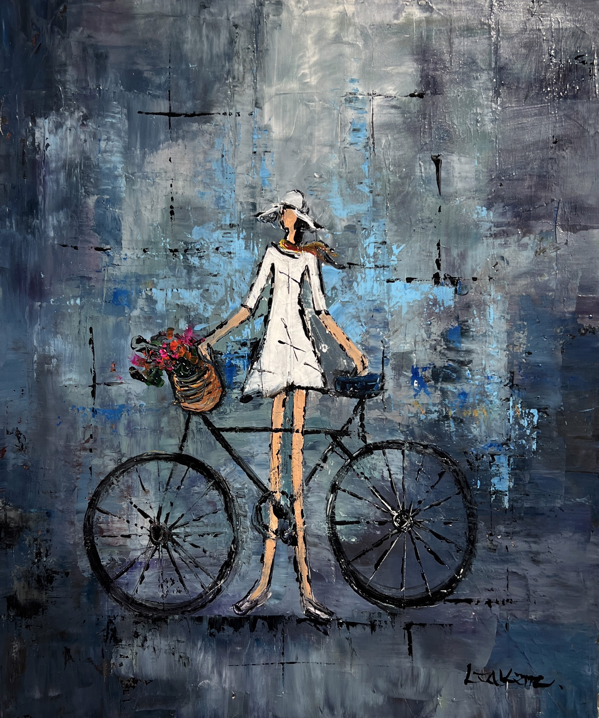 BLACK BICYCLE WHITE OUTFIT by LIA KIM