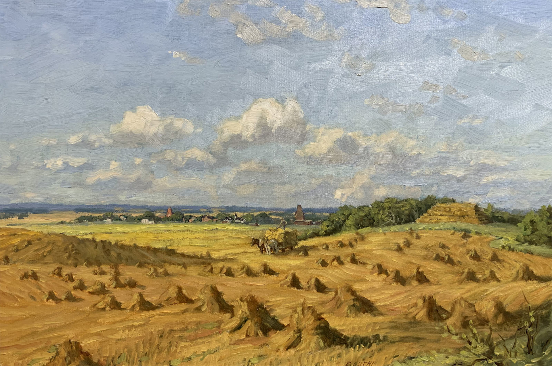 Harvest, From the South Side Near Duff by Ernest Luthi (1906-1983)