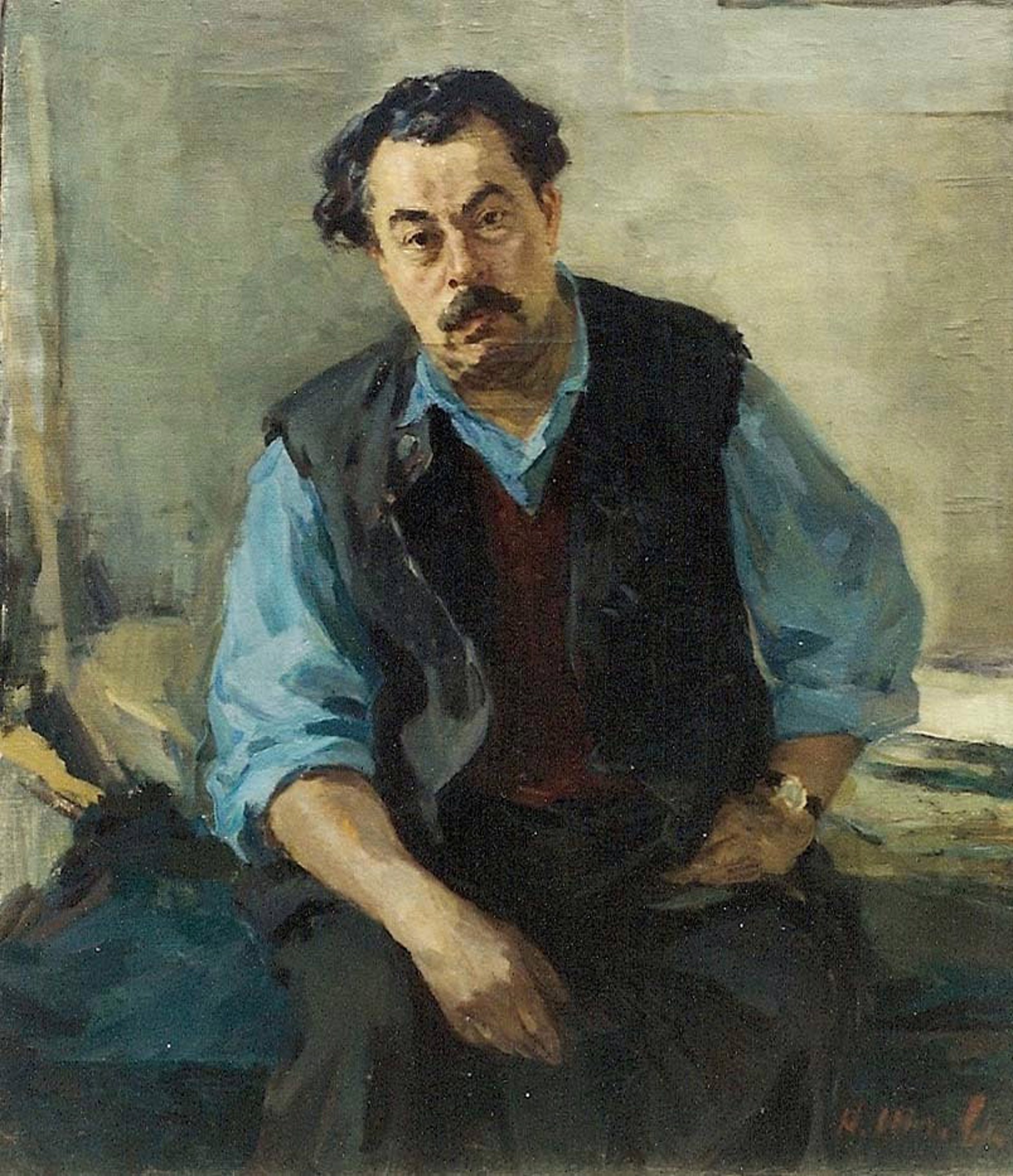 Portrait of Nikolai Timkov by Nina Ivanova-Kimm