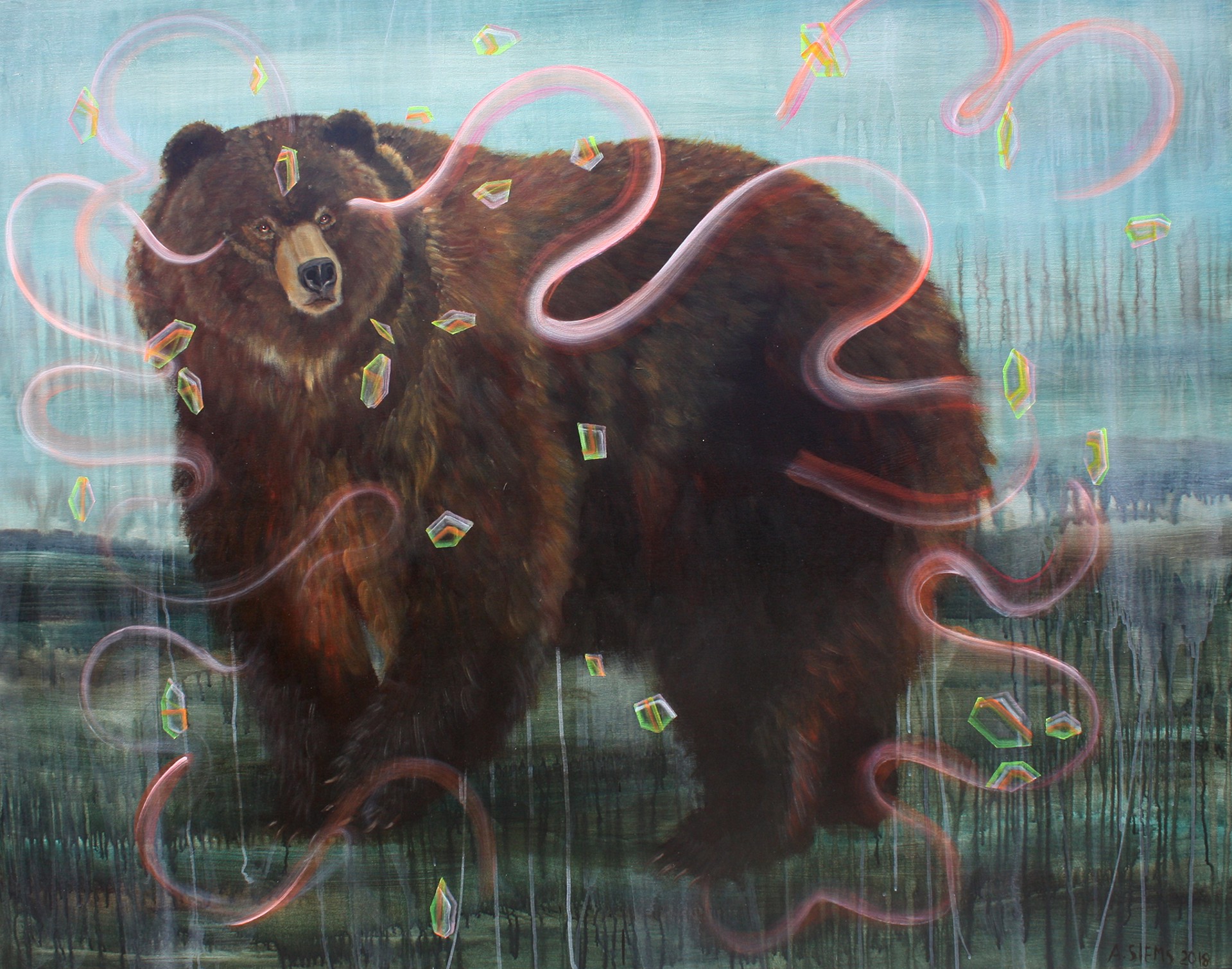 Bear and Crystals by Anne Siems