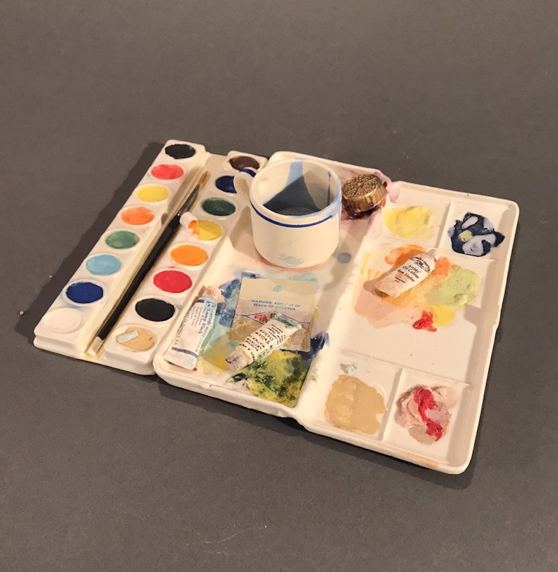 Watercolor Palette with Tea Cup by Richard Shaw