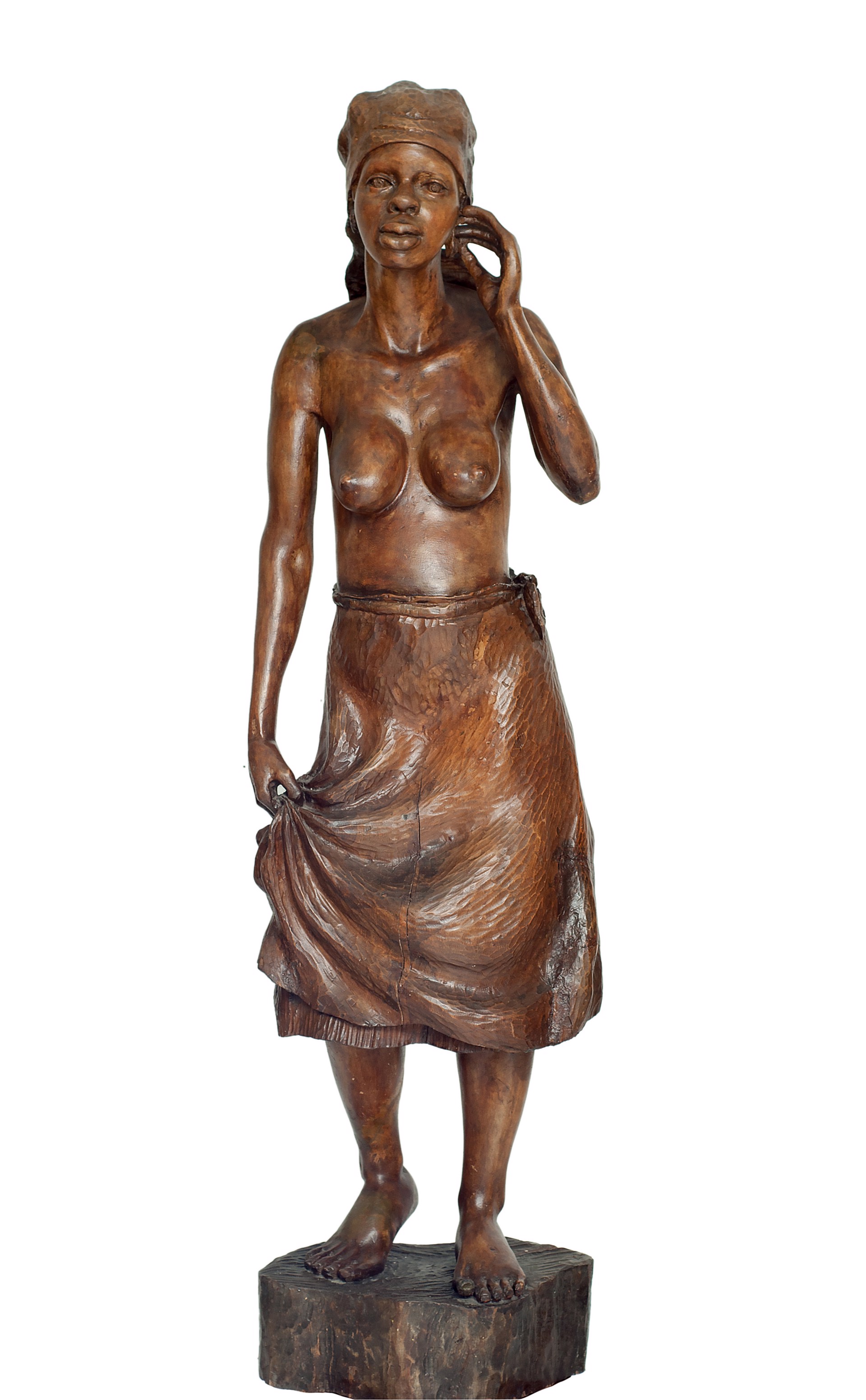 Tall Standing Female Figure #15-1-11GSN by Joseph & Jean-Baptiste Maurice (Haitian, 1932-Joseph died in 1977)