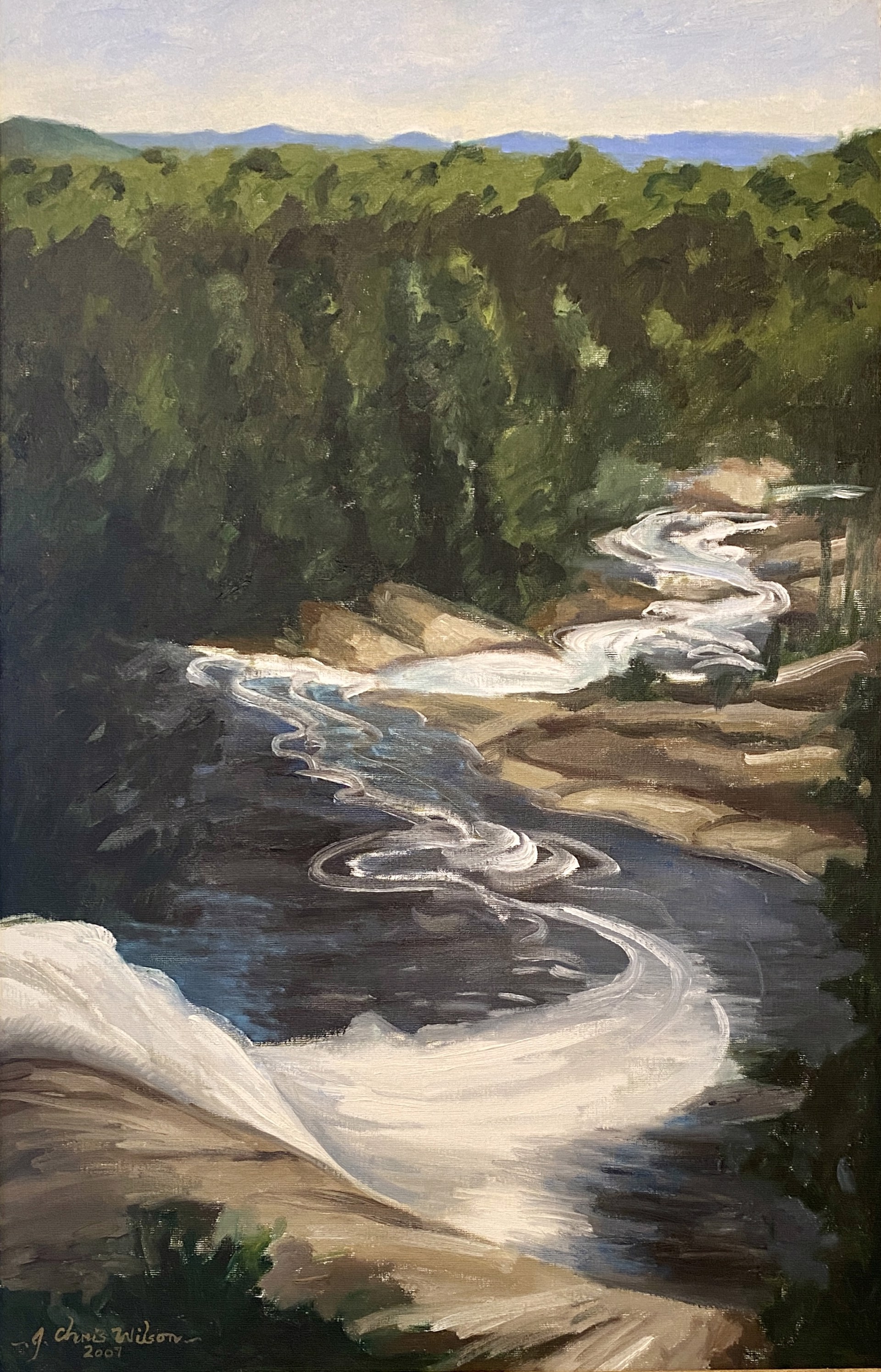 Study Looking Down from Toxaway Falls by J. Chris Wilson