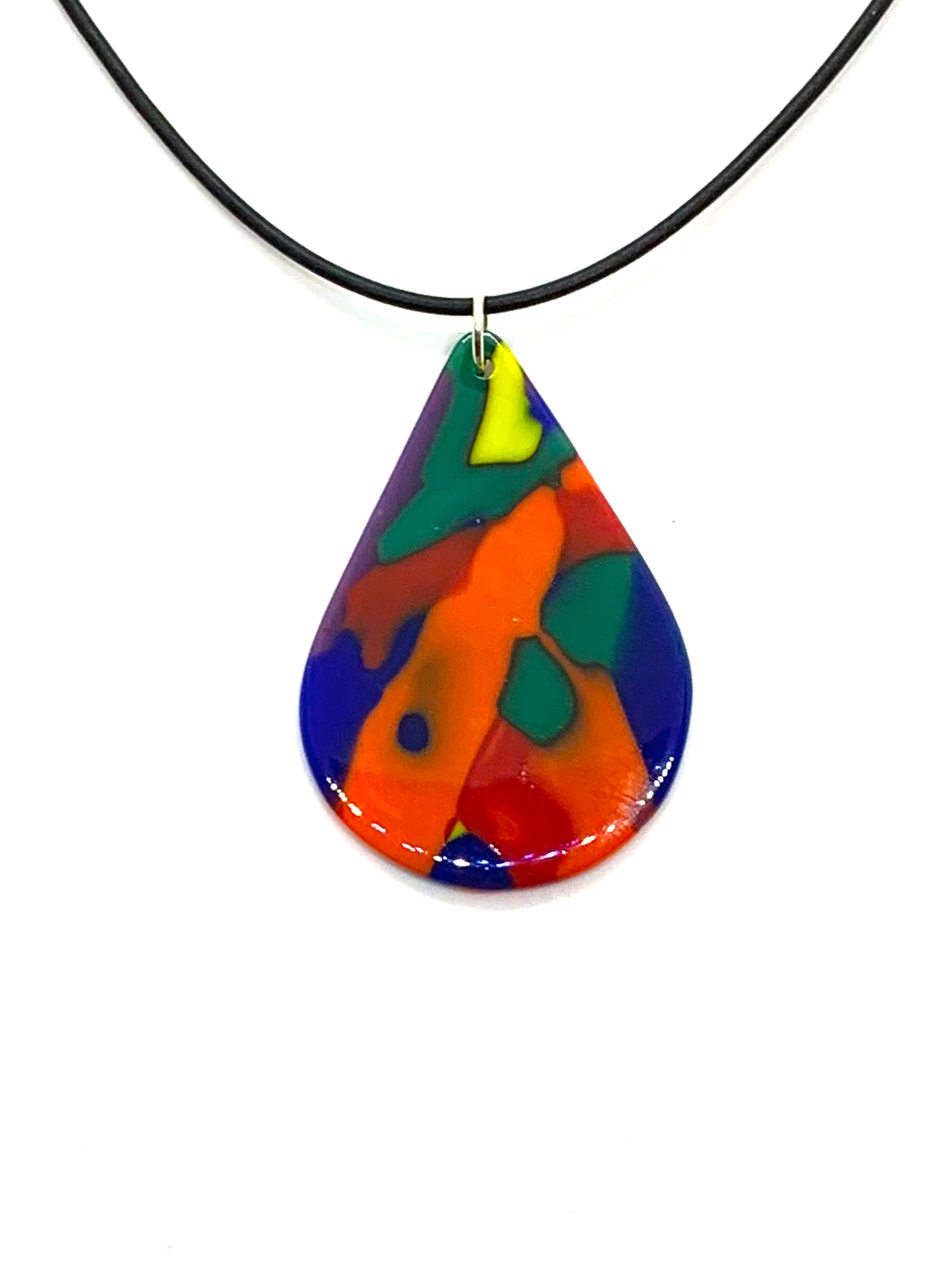Molten Glass Necklace Teardrop by Chris Cox
