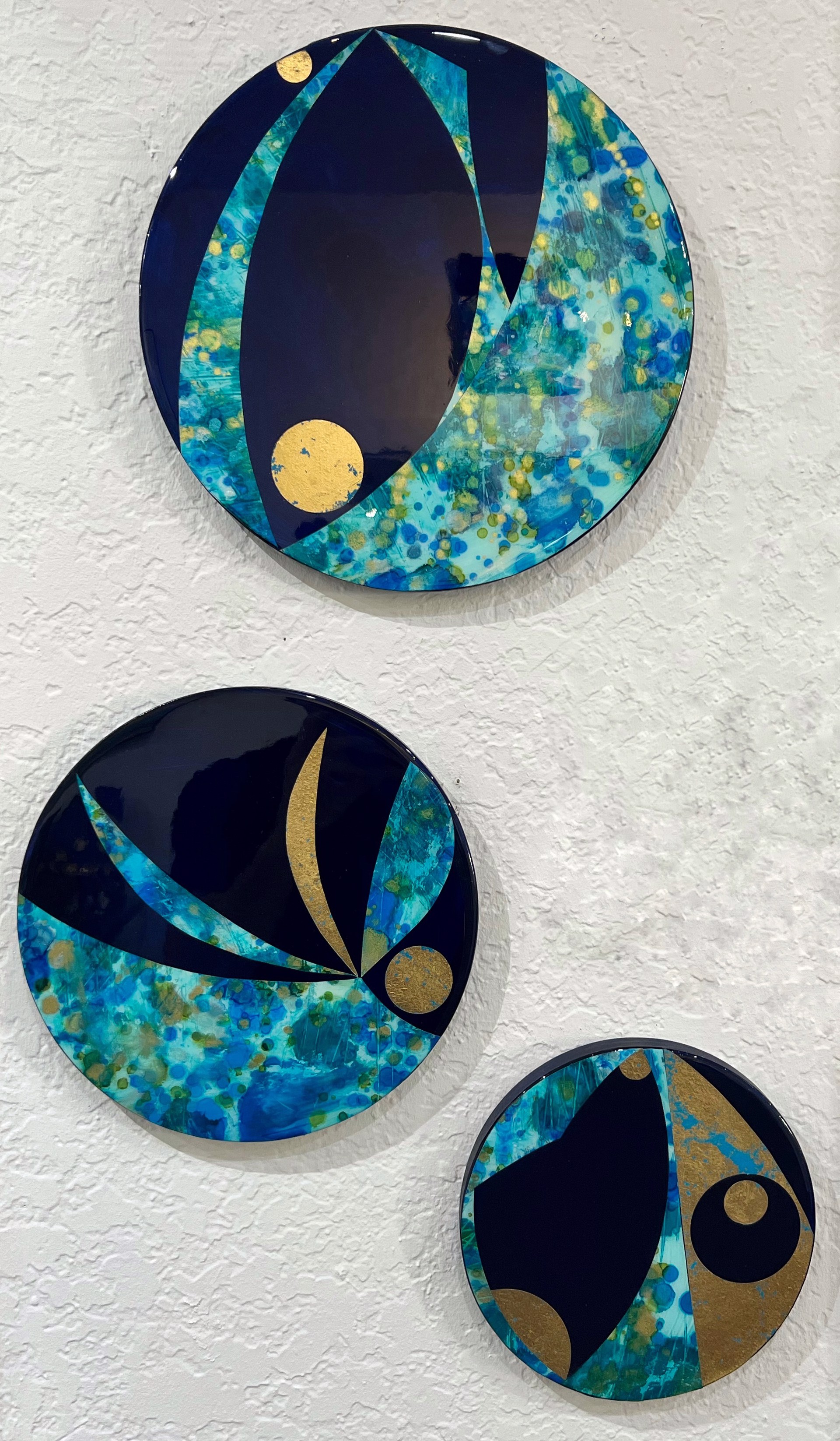 Blue Moons Triptych by Bettina Sego