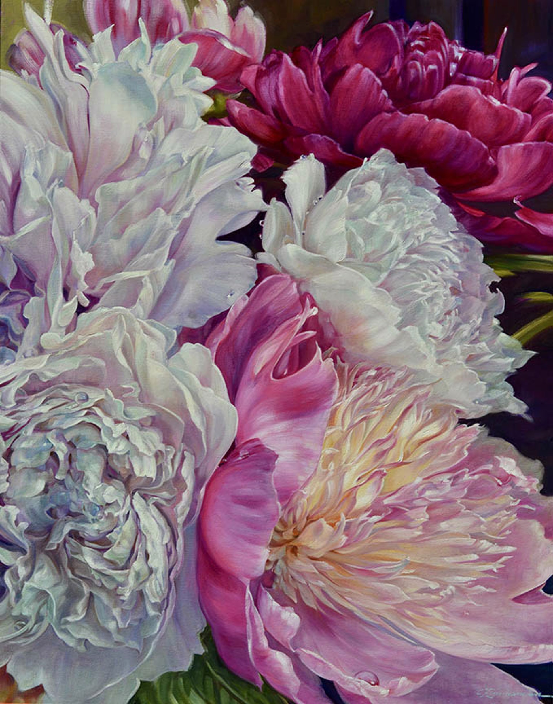 After The Rain Peonies - SOLD by Commission Possibilities / Previously Sold ZX